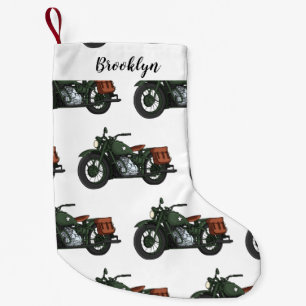Calcetín Navideño Pequeño Ilustracion de personalizado de motocicleta de cru