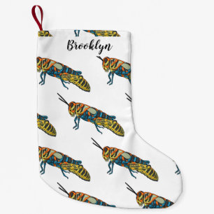 Calcetín Navideño Pequeño Ilustracion de personalizado de saltamontes de bar