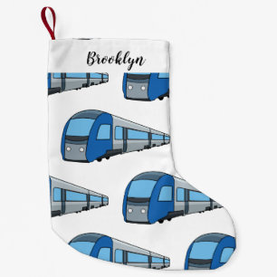 Calcetín Navideño Pequeño Ilustracion de personalizado de trenes eléctricos