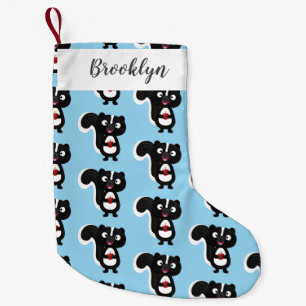 Calcetín Navideño Pequeño Ilustracion de personalizado de zorrillo alegre