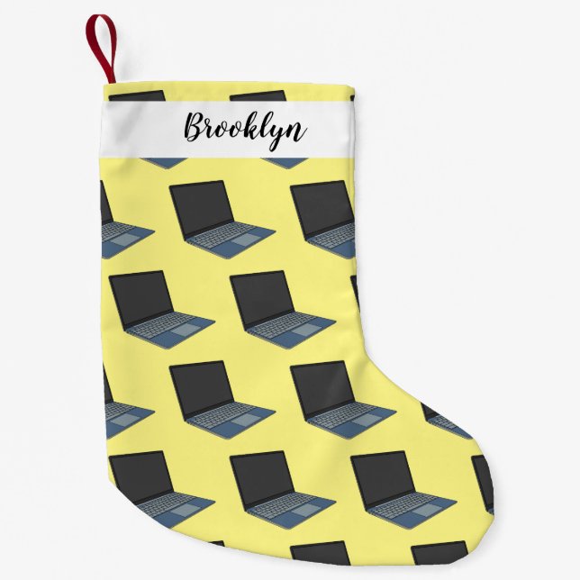 Calcetín Navideño Pequeño Ilustracion de personalizado para portátiles (Anverso)