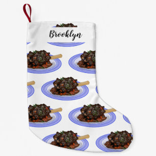 Calcetín Navideño Pequeño Ilustracion del personalizado del costillar de cor