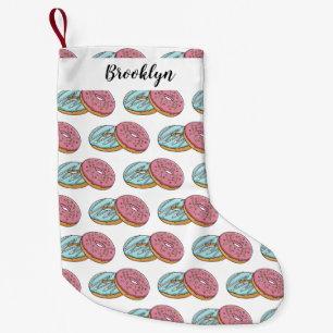 Calcetín Navideño Pequeño Ilustracion Donut personalizado