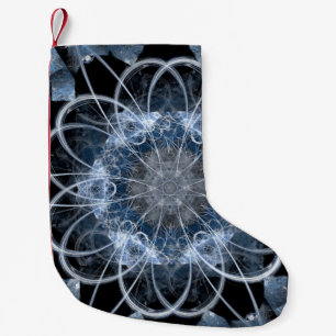 Calcetín Navideño Pequeño Ilustracion fractal por computadora de invierno az