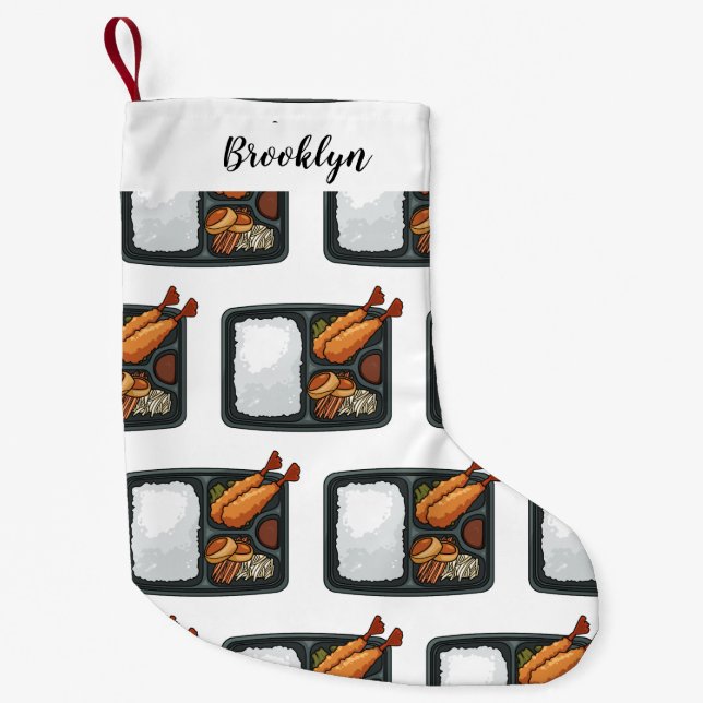 Calcetín Navideño Pequeño Ilustracion personalizado Bento (Anverso)