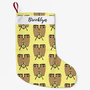 Calcetín Navideño Pequeño Ilustracion personalizado Bongo drum