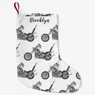 Calcetín Navideño Pequeño Ilustracion personalizado Chopper Motorcycle 1950