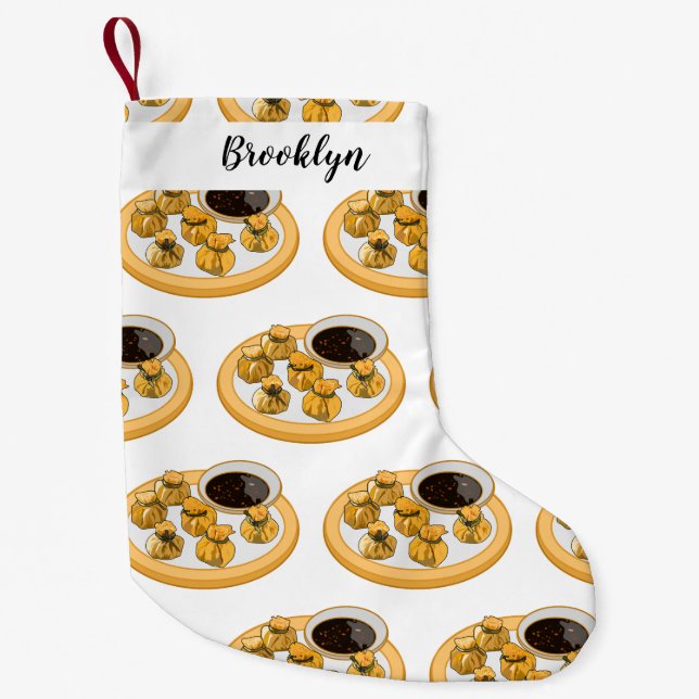 Calcetín Navideño Pequeño Ilustracion personalizado de bolso de camarón tail (Anverso)