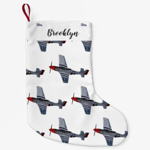 Calcetín Navideño Pequeño Ilustracion personalizado de bombarderos