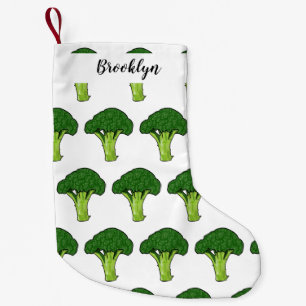 Calcetín Navideño Pequeño Ilustracion personalizado de Broccoli