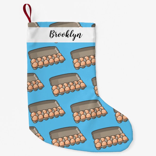 Calcetín Navideño Pequeño Ilustracion personalizado de cartón de huevo (Anverso)