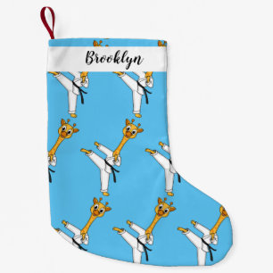 Calcetín Navideño Pequeño Ilustracion personalizado de Kung Fu giraffe