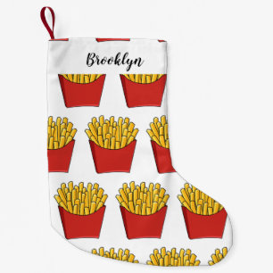 Calcetín Navideño Pequeño Ilustracion personalizado de patatas fritas
