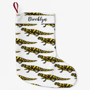 Calcetín Navideño Pequeño Ilustracion personalizado de salamandra tigre