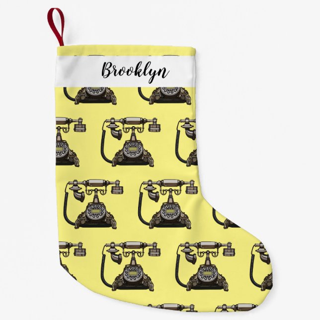 Calcetín Navideño Pequeño Ilustracion personalizado de teléfono (Anverso)