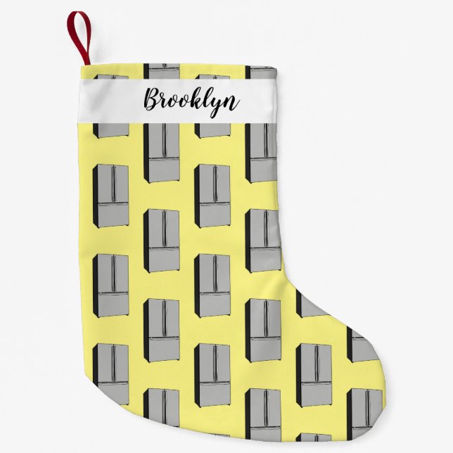 Calcetín Navideño Pequeño Ilustracion personalizado frigorífico de puerta fr (Anverso)