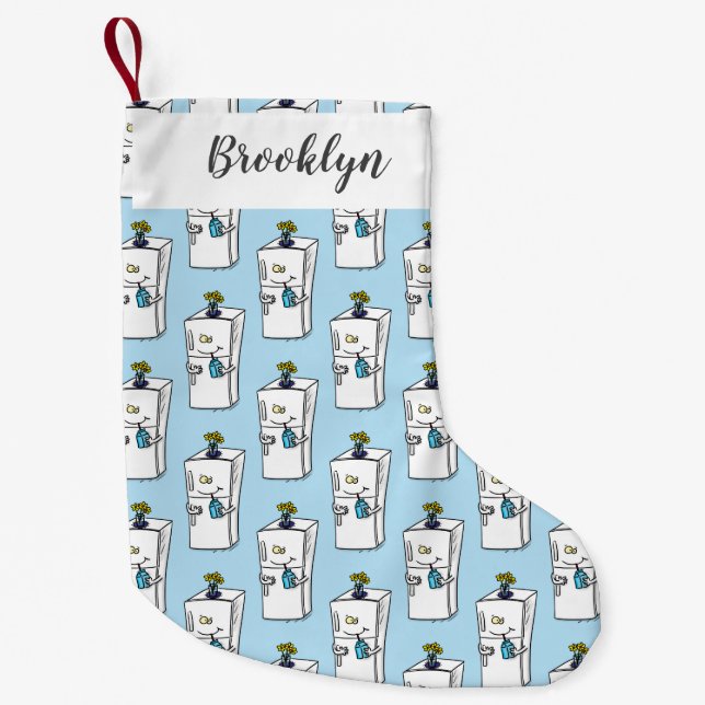 Calcetín Navideño Pequeño Ilustracion personalizado frigorífico divertido (Anverso)