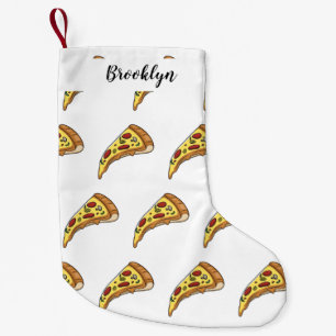 Calcetín Navideño Pequeño Ilustracion personalizado Pizza