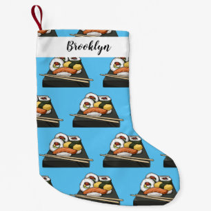 Calcetín Navideño Pequeño Ilustracion personalizado Sushi