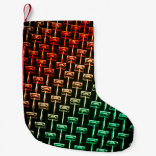 Calcetín Navideño Pequeño Ilustracion rojo, amarillo y verde