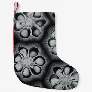 Calcetín Navideño Pequeño Ilustracion vegetal verde y negro