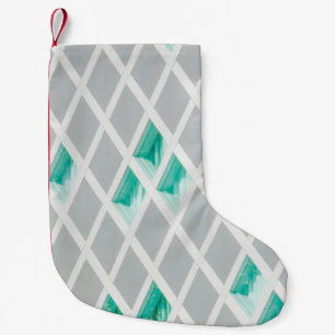 Calcetín Navideño Pequeño Ilustracion verde, blanco y gris