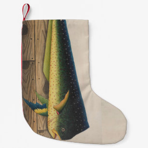 Calcetín Navideño Pequeño Ilustraciones de los pescados de Mahi-Mahi