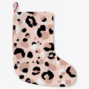 Calcetín Navideño Pequeño Impresión de animales leopardos abstractos moderno