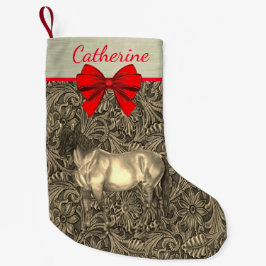 Calcetín Navideño Pequeño Impresión de cuero con herramientas de imitación o