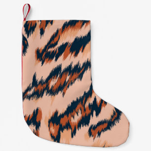 Calcetín Navideño Pequeño Impresión de leopardo: Diseño sin costura textil.