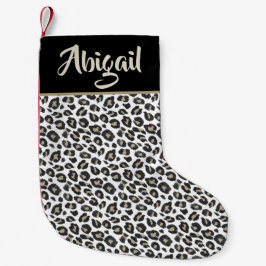 Calcetín Navideño Pequeño Impresión de Tan Leopard de moda - Personalizada