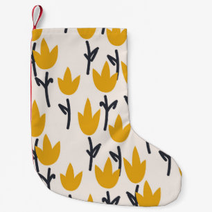 Calcetín Navideño Pequeño Impresión simple de la tela de la flor de tulipán
