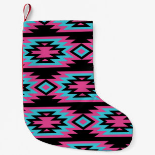 Calcetín Navideño Pequeño Indio étnico-americano: Motivos aztecos.