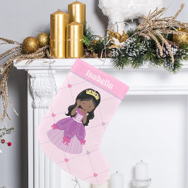 Calcetín Navideño Pequeño Infantes africanos Chicas rosados