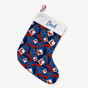 Calcetín Navideño Pequeño Instructor de conducción y controlador de aprendiz