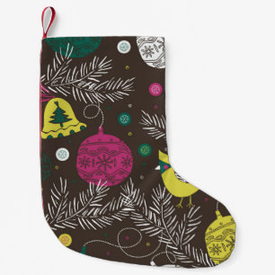 Calcetín Navideño Pequeño Invierno navidades: Patrón estacional.