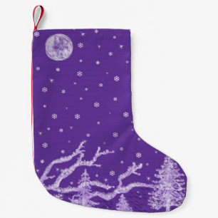 Calcetín Navideño Pequeño Invierno púrpura