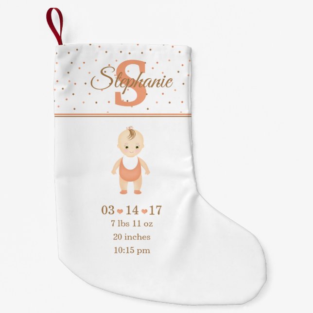 Calcetín Navideño Pequeño Invitación del nacimiento de la niña (Anverso)