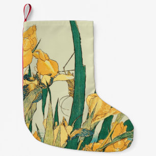 Calcetín Navideño Pequeño Iris Saltamontes de Hokusai: Impresión Vintage Jap
