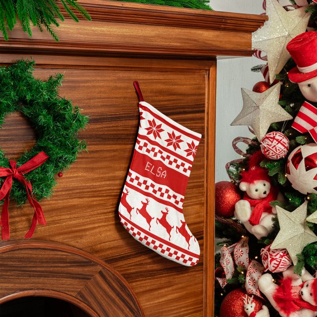 Calcetín Navideño Pequeño Isla Feria Nórdica de Renos (Subido por el creador)