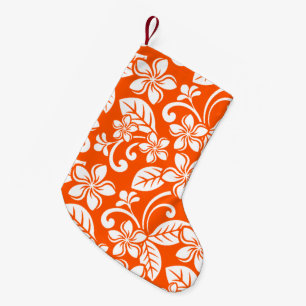 CALCETÍN NAVIDEÑO PEQUEÑO ISLAND PLUMERIA (MUY NARANJA)