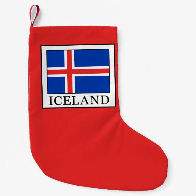 Calcetín Navideño Pequeño Islandia (Anverso)