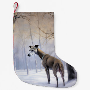 Calcetín Navideño Pequeño Italian Greyhound Deja que nieve Navidad
