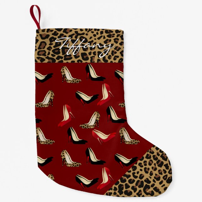 Calcetín Navideño Pequeño Jaguar Stiletto tacones Navidades Personalizados a (Anverso)