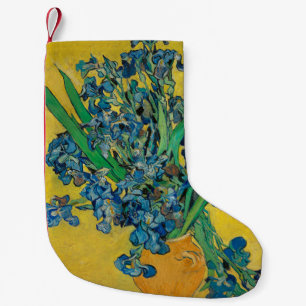Calcetín Navideño Pequeño Jarrón Van Gogh con Iris Clasicismo Impresionista