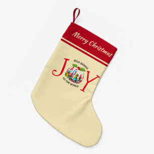 Calcetín Navideño Pequeño JESUS   cristiano   JOY AL MUNDO   Festividad