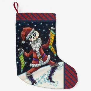 CALCETÍN NAVIDEÑO PEQUEÑO JINGLE BONES SANTA, VACACIONES SKELETON, SPOOKY