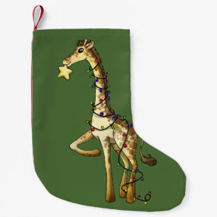 Calcetín Navideño Pequeño Jirafa brillante
