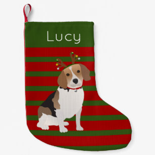 Calcetín Navideño Pequeño Jolly Beagle, Navidades pequeños y personalizados