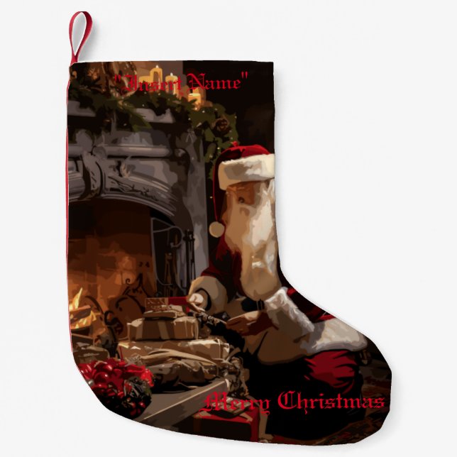 Calcetín Navideño Pequeño Jolly Old Saint Nick (Anverso)